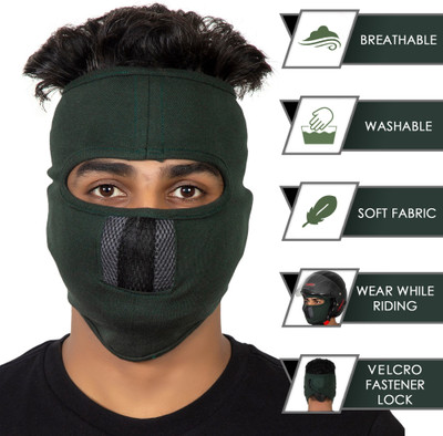 IM UNIQUE Black Helmet Skull Cap for Men & Women(Size: Free,  Balaclava)