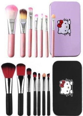 VARFX Makeup brush set of with Pink & Black Box (Pack of 14)(Pack of 14)