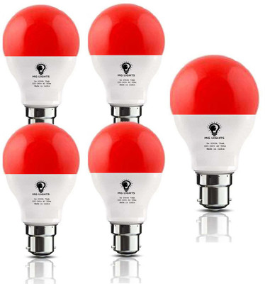 mg lights 5 W Basic Arbitrary B22 LED Bulb(Red, Pack of 5)