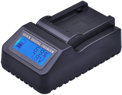 Power Smart NP-FW50 Multifunction Digital Charger with USB Output LCD Fast Auto Cut Camera  Camera Battery Charger(Black)