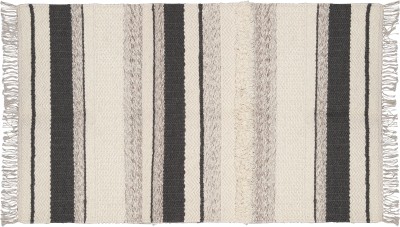 Savon White, Grey Wool Area Rug(3 ft,  X 5 ft, Rectangle)