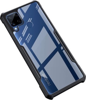 Mobile Case Cover Front & Back Case for Realme C15, Transparent Hybrid Hard PC Back TPU Bumper(Transparent, Black, Grip Case, Pack of: 1)