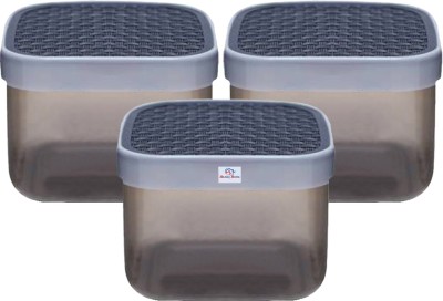 Heart Home Plastic Grocery Container  - 1200 ml(Pack of 3, Grey)