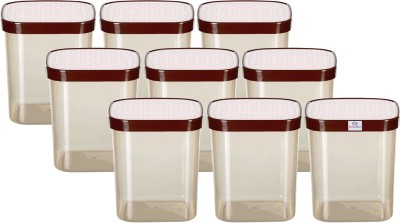 Heart Home Plastic Grocery Container  - 1500 ml(Pack of 9, White)