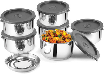 UNINOX Steel Utility Container  - 250 ml(Pack of 6, Silver)