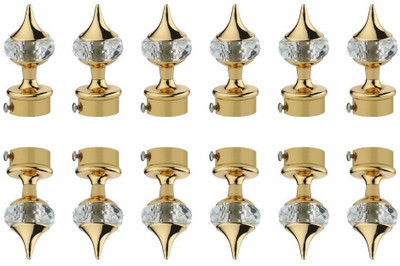 Panthera Gold Rod Rail Bracket, Curtain Knobs Metal(Pack of 12)