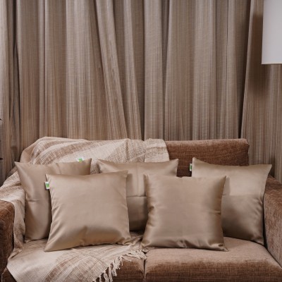 HOMEMONDE Plain Cushions Cover(Pack of 5, 40 cm*40 cm, Beige)