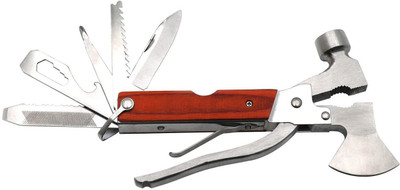uptodatetools Emergency Kit w/ Hammer Axe Knife Bottle Opener Screwdriver etc Wood Cutter