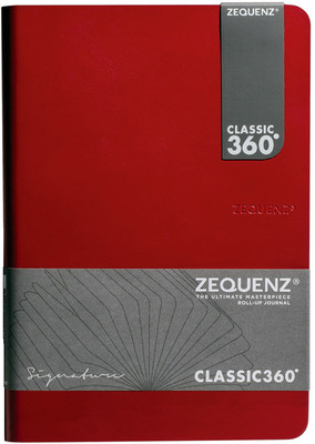 Zequenz A5 Size 14.8 x21cm Lined Signature Lite Note Book 70gsm 360 Degree Flexible A5 Notebook Single Ruled 200 Pages(Red)
