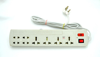 Prop It Up ELECTRIC BOARD EXTENSION CORD POWER STRIP MULTI PLUG 4+4 SOCKETS 1 + 3M CABLE 6 A Five Pin Socket