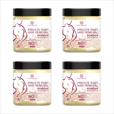Pink Square Private Part Hair Removal Powder Combo Pack Of 4 150g(600g Wax(600 g, Set of 4)