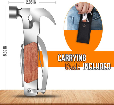 uptodatetools 10 in 1 Hammer Multitool Camping Gear Survival Tools Cross Peen Hammer(0.3 kg)