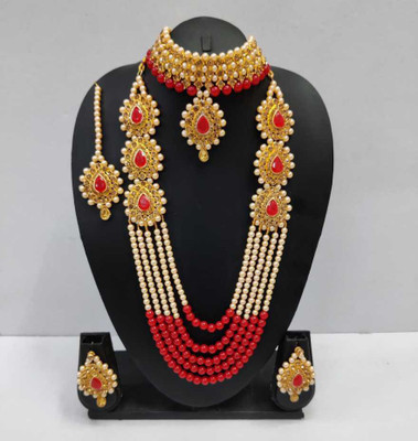 CATALYST Alloy Gold-plated Red Jewellery Set(Pack of 1)