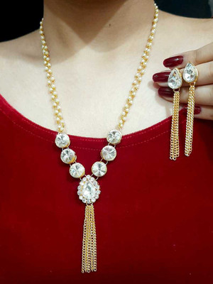 CATALYST Alloy Gold-plated White Jewellery Set(Pack of 1)