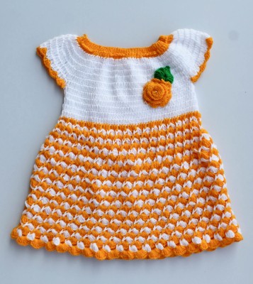 Woonie Baby Girls Midi/Knee Length Casual Dress(Multicolor, Short Sleeve)