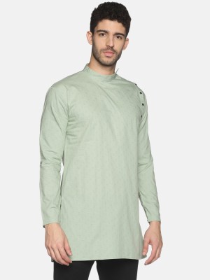 Showoff Men Printed Straight Kurta(Light Green)