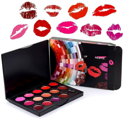 NADJA 15 COLOR MULTI COLOR LIP CREAM PALETTE IN MATTE FINISH(MULTI COLOR, 20 g)