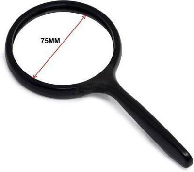 surya globe Magnifying Glass Lens 75MM Double Glass for Reading, 10X High Power Handheld 10X MAGNIFYING GLASS(Black)