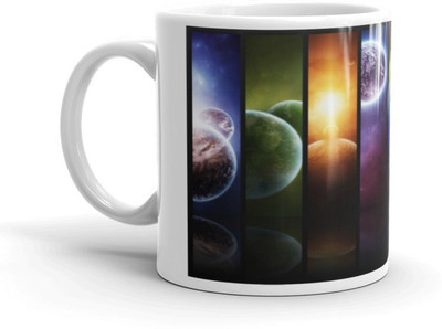 Mr UVD Solar System Graphical Printed Premium Quality Glossy Finished Ceramic Coffee Mug(350 ml)