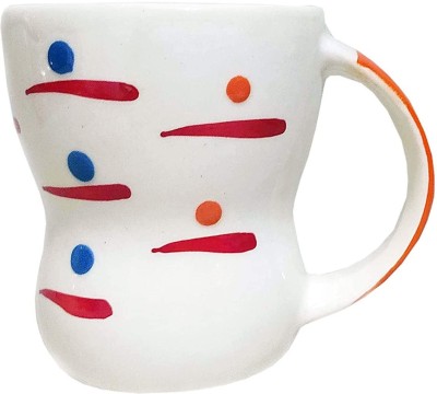 Mahadevas Multicolor Polka Dot Hand Crafted Cereamic Coffee/Milk 300 Ml Ceramic Coffee Mug(300 ml)