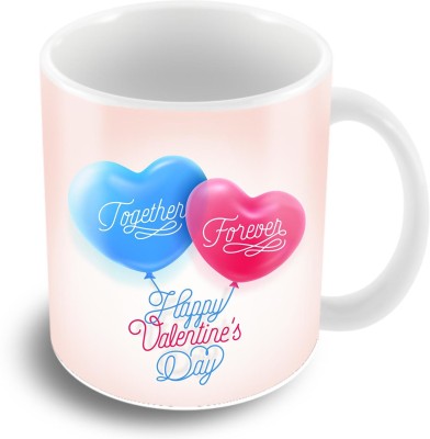 Mom's Charm Happy Valentine's Day - Together Forever Ceramic Coffee Mug(350 ml)