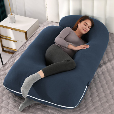 Cashmera Upgrade Model Pregnancy Pillow Microfibre Solid Pregnancy Pillow Pack of 1(Dark Blue)