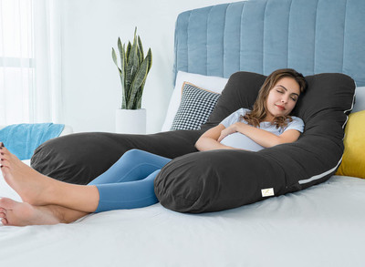 EVOL Upgrade Model Pregnancy Pillow Microfibre Solid Pregnancy Pillow Pack of 1(Grey)