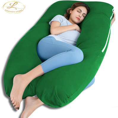 Linenovation Microfibre Solid Pregnancy Pillow Pack of 1(Green)