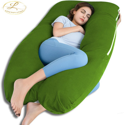 Linenovation Microfibre Solid Pregnancy Pillow Pack of 1(Light Green)