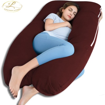 Linenovation Microfibre Solid Pregnancy Pillow Pack of 1(Maroon)