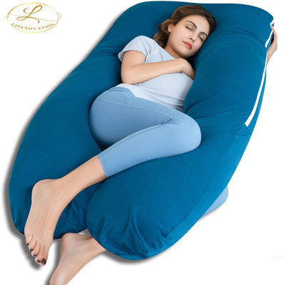 Linenovation Microfibre Solid Pregnancy Pillow Pack of 1(Aqua Blue)