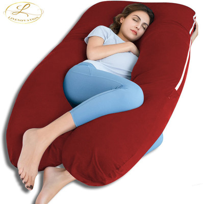 Linenovation Microfibre Solid Pregnancy Pillow Pack of 1(Red)