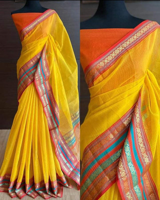 SANJAY GANGWANI Self Design Banarasi Net Saree(Red)