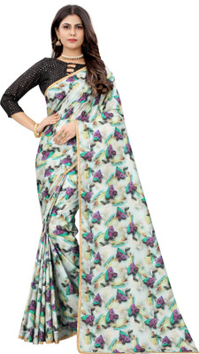 Barkiya Creation Printed Bollywood Georgette Saree(White)