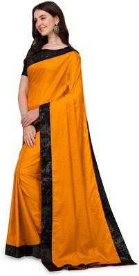Parmila Fashion Solid/Plain Banarasi Art Silk Saree(Gold)
