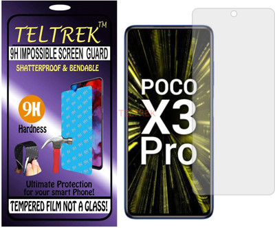 TELTREK Tempered Glass Guard for MI POCO X3 PRO (Flexible Shatterproof)(Pack of 1)