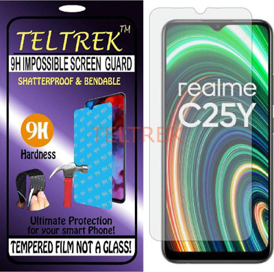 TELTREK Tempered Glass Guard for REALME C 25Y (Flexible Shatterproof)(Pack of 1)