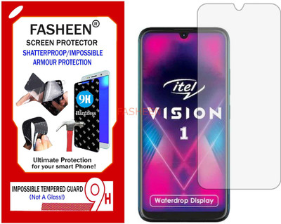 Fasheen Tempered Glass Guard for ITEL VISION 1 (Flexible Shatterproof)(Pack of 1)