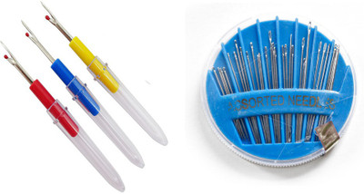 Crafts Haveli 2 Items Combo : 3 Seam Ripper & 30pc Needle Compact