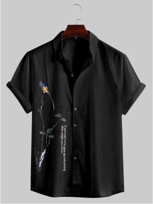 SKY BLUE ENTERPRISE Men Printed Casual Black Shirt