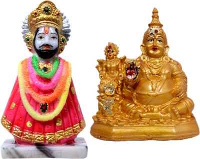 Vaah Laxmi Kuber Murti and Khatu Shyam Baba Murti Combo Decorative Showpiece  -  15 cm(Polyresin, Multicolor)
