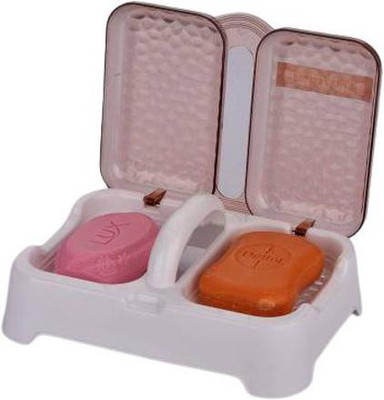 sbaprime Drain Soap Dish Tray Holder with Handle & Lid Cover Box Case pack of 1(Multicolor)