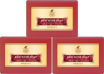 Khadi Ark Herbal Natural Red Wine Soap made with Vegetables Oil(3 x 125 g)