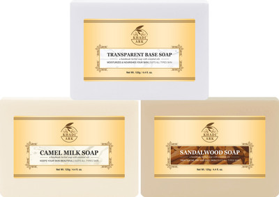 Khadi Ark Natural Camel Milk + Sandalwood + Transparent Base Soap Combo Pack Combo Pack(3 x 125 g)