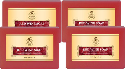 Khadi Ark Herbal Natural Red Wine Soap made with Vegetables Oil(4 x 125 g)