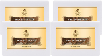 Khadi Ark Moisturizing Shea Butter Bar Soaps Softens, Sensitive Skin Face,Hands & Body(4 x 125 g)