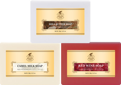 Khadi Ark Natural Camel Milk + Red Wine + Shea Butter Soap Combo Pack Combo Pack(3 x 125 g)