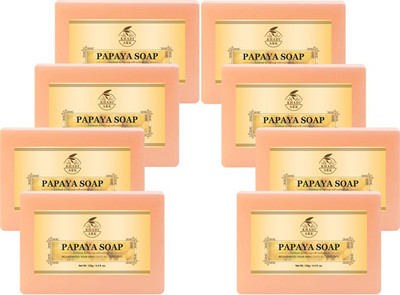 Khadi Ark Natural Papaya Soap Enrich with Vitamin C Reduce Dark Spots Blemishes and Scars(8 x 125 g)