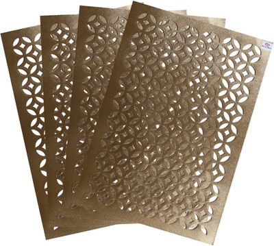 Heart Home Rectangular Pack of 4 Table Placemat(Gold, Leather)