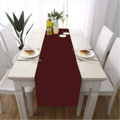 SHIVA1341 Maroon 183 cm Table Runner(Cotton)